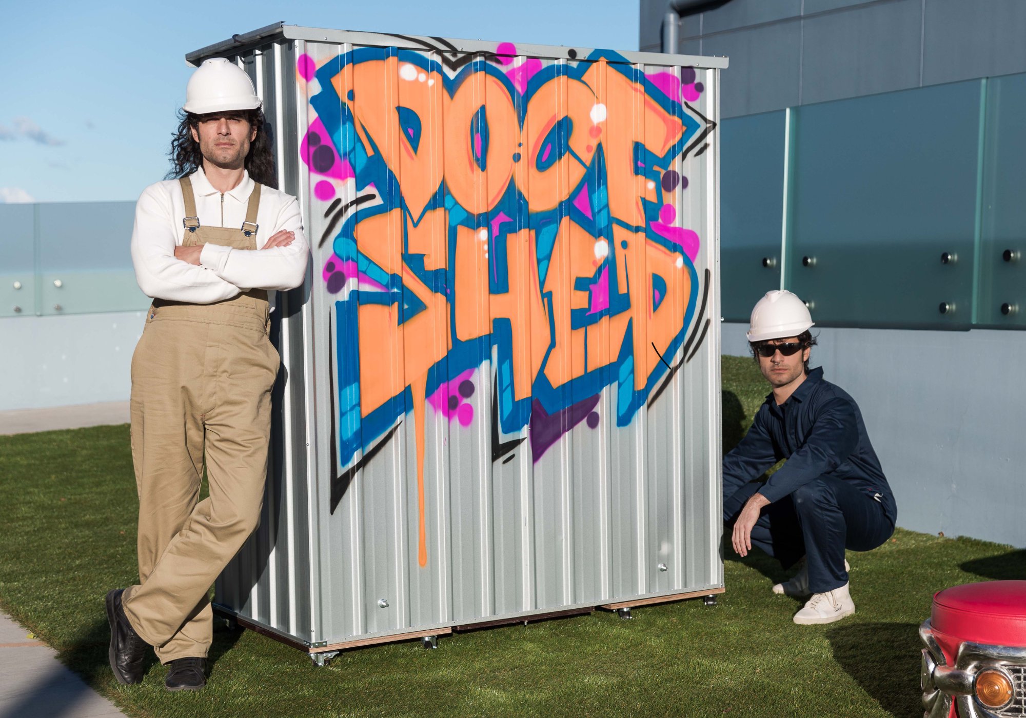 Harry Nathan Labrakis and Evangelos Labrakis with the Doof Shed, 2021