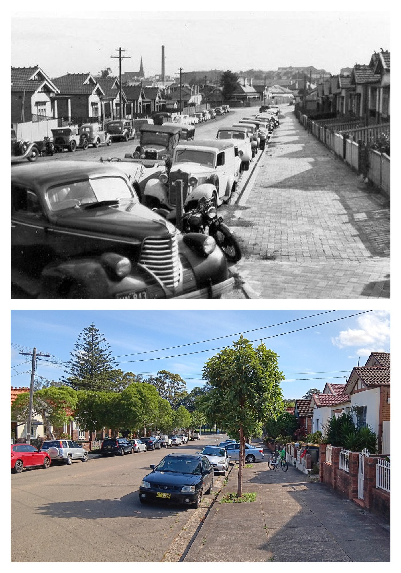 Marrickville street, then and now